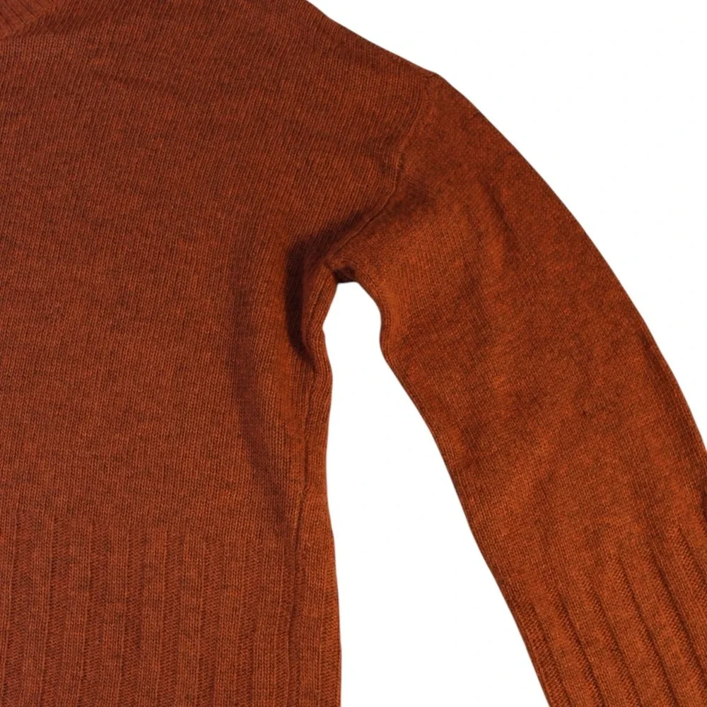Madewell‎ Sweater Womens Rust Orange Ribbed Pullover Crew Neck Winter Outdoor